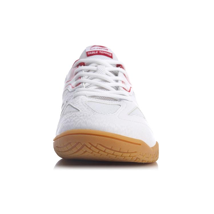 New LINING Hawk-Eye Men's Table Tennis Shoes - White/Red APTP003-2