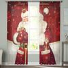 Merry Christmas Santa Claus Red Sheer Curtains for Living Room Modern Voile Curtain Bedroom Tulle Curtains Window Drapes Decor