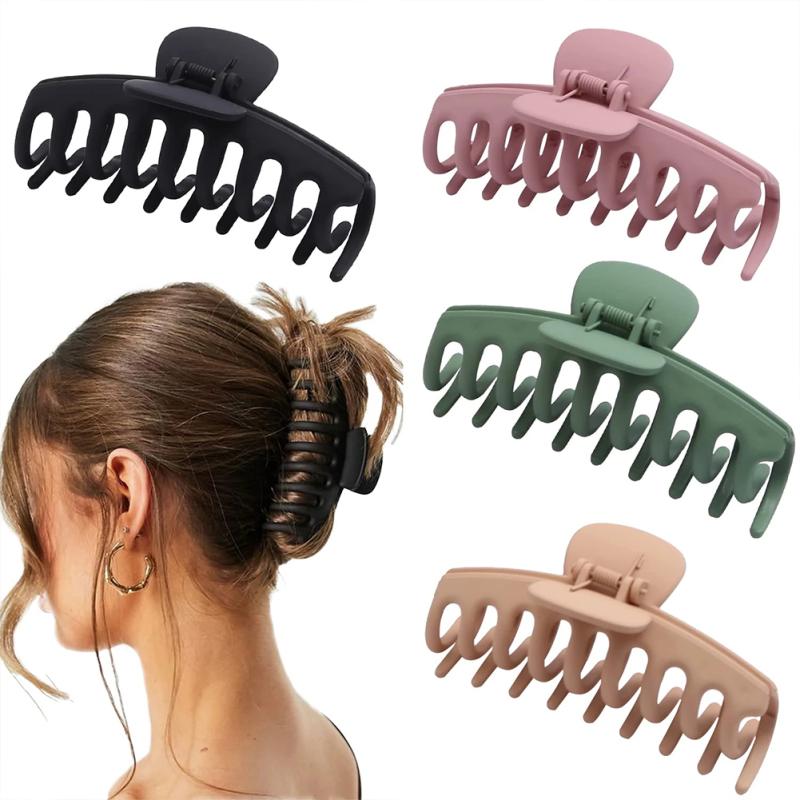 Women Resin Big Hair  Claw  Clips Non-slip Shower Clip Strong Metal Spring Hairpin Back Head Clip