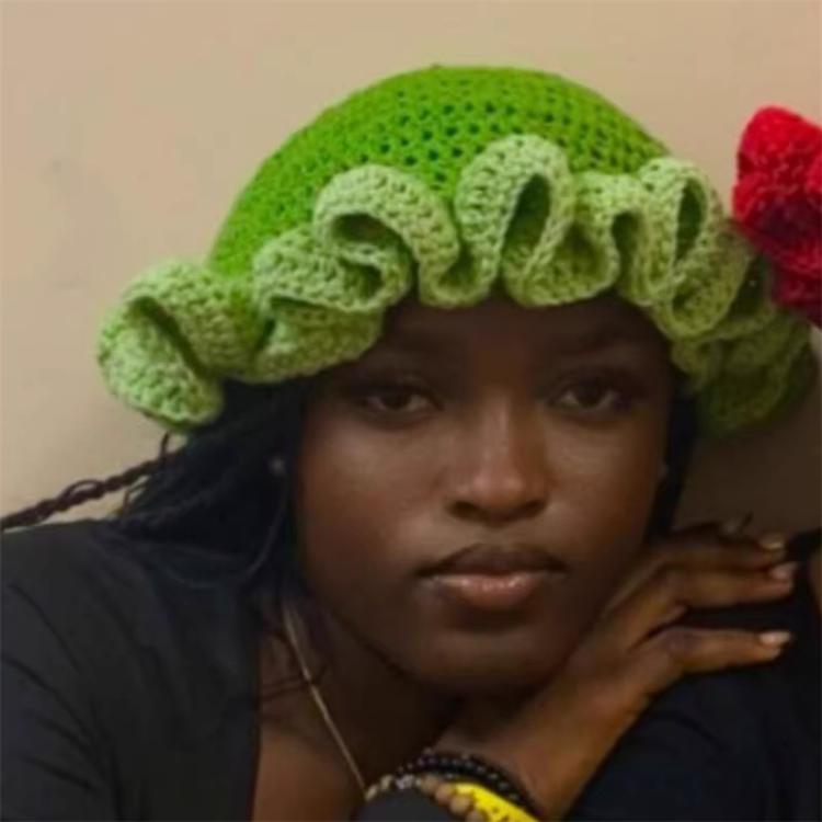 Handmade Knit Bucket Hat for Woman Weaving Ruffled Brim Bucket Hat Adult Teens Winter Cycling Fisherman Hat