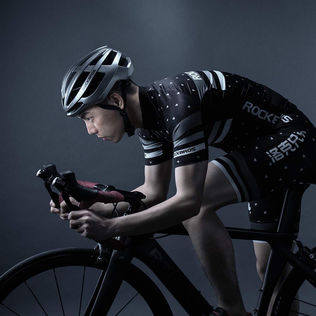 ROCKBROS Fahrradhelm für Rennräder und hochverstellbare Fahrräder, CPSC/CE-zertifiziert, Leicht, Stabil, Atmungsaktiv, Größen, Erwachsener, M/L (Titanfarbe,