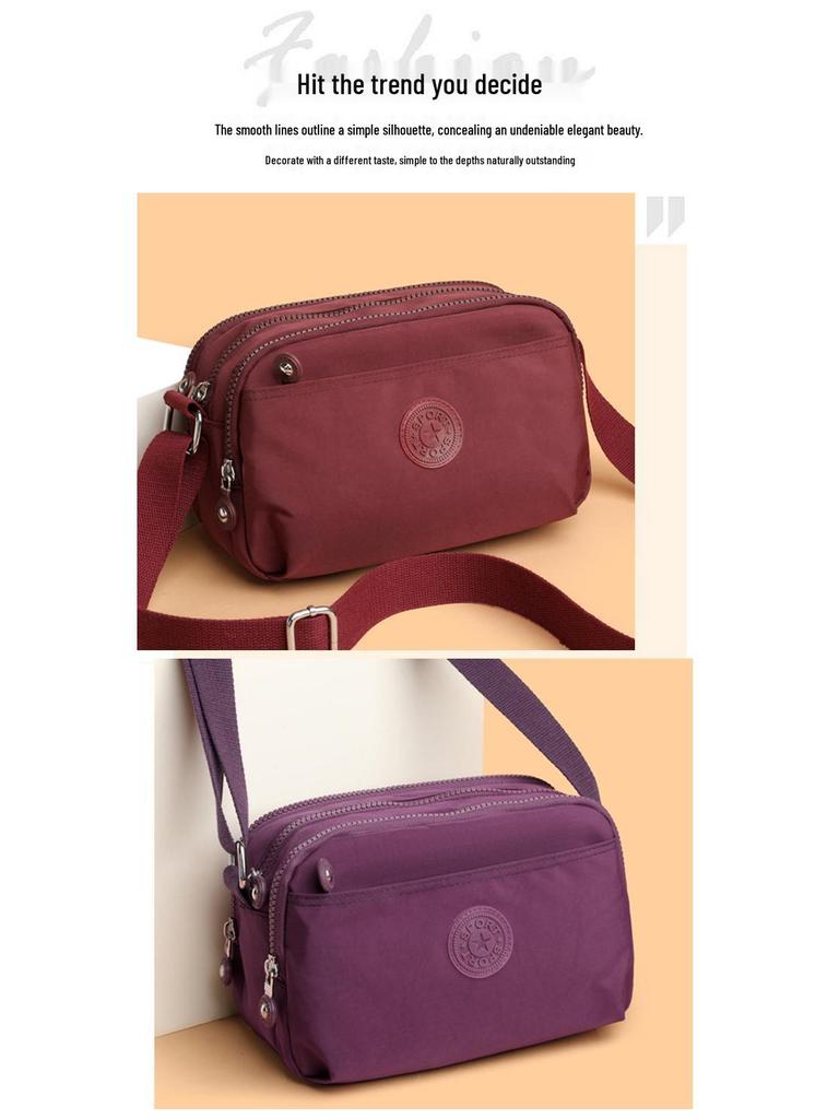 2025 Dámská lehká vícevrstvá vodoodpudivá crossbody taška s více kapsami