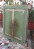 Antique Hand-Painted Wooden Window Jharokha: Rustic Green Wall Decor