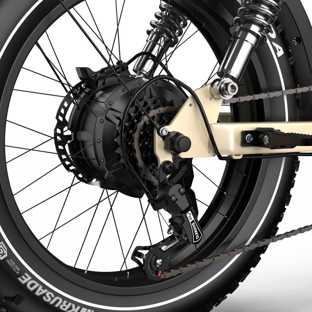 ONESPORT W77 Electric Bike - 48V 250W Motor, 90km Range, 20"x4.0" Tires, Hydraulic Brakes, Bluetooth Support for Urban Commute