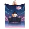 Bubu and Dudu Kawaill Couple Bears Blanket Fleece Cozy Super Soft Throw Blanket for Sofa Bedding Throws
