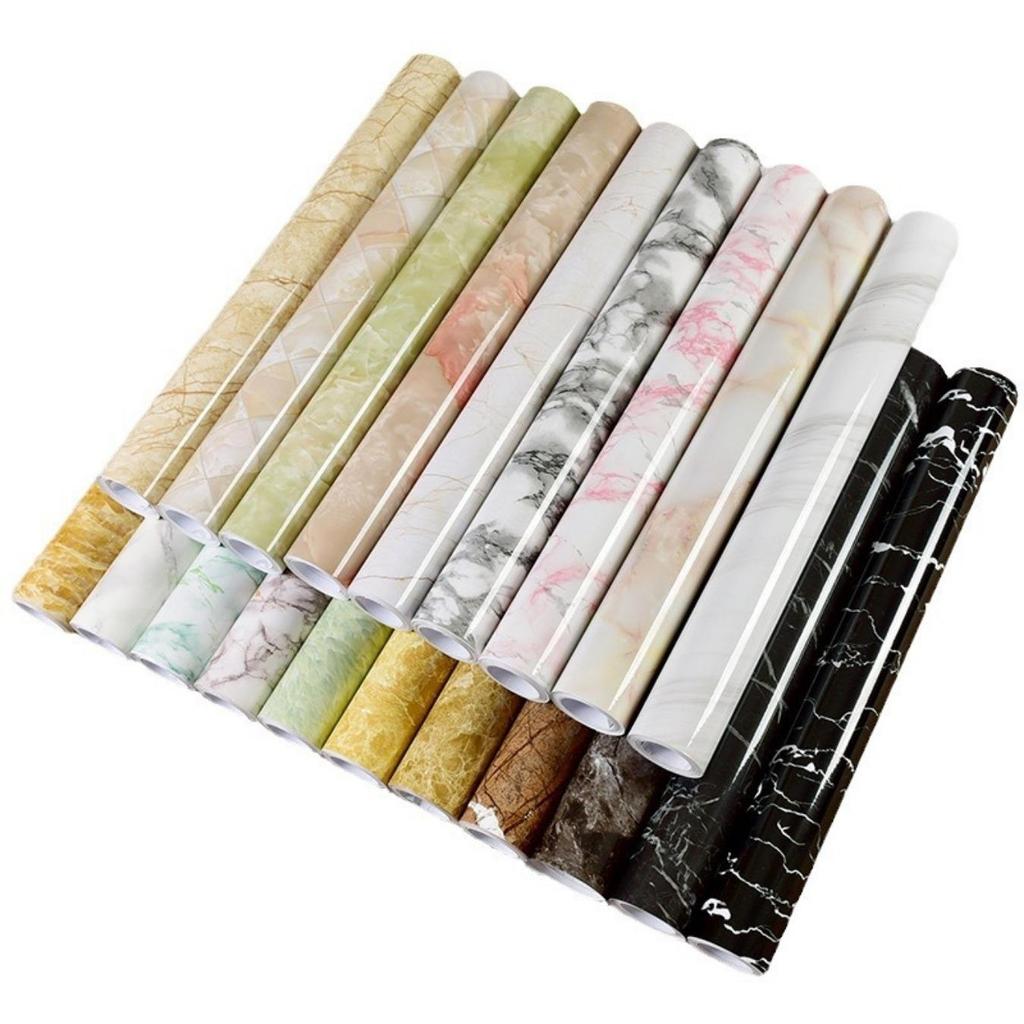 Marble Kitchen Oil-Proof Film Stove Waterproof Moisture-Proof Self-Adhesive Wallpaper Countertop Cabinet Renovation Tile Sticker