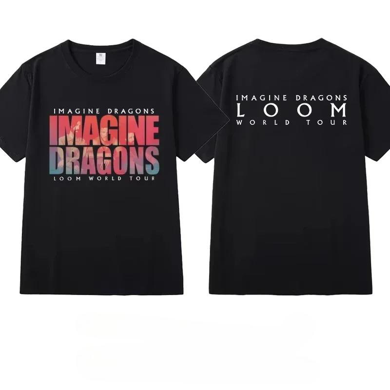 

Short Sleeved Round Neck Y2k Tshirt Men Clothing New in Top Tees 2025 Imagine Dragons Concert Support Around LOOM The Same 4XL