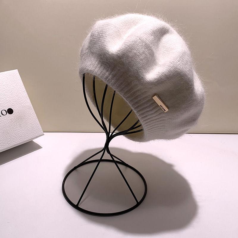 

Шапки из меха кролика, мягкая, теплая, пушистая зимняя шапка для женщин, вязаная шапка из ангоры, теплая женская вязаная шапка в виде снежинки