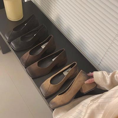 Nicht müde quadratischer Kopf einzelne Schuhe Damen Mary Jane Schuhe Temperament Frühling und Sommer weiche Sohle Internet-Berühmtheit