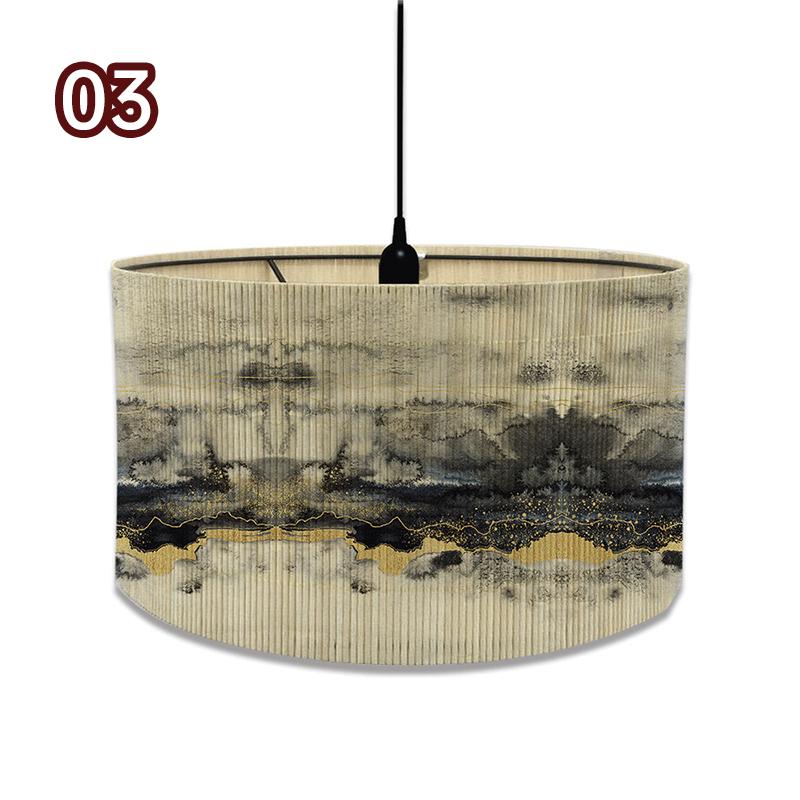European Style Marble Pattern Lampshades Cafe Home Homestay Decor Bamboo Art Chandelier Light Cover Wall Lamp Shade E27