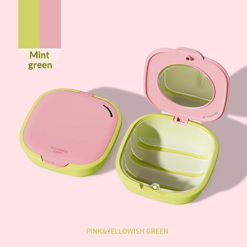 New Models Magnetic Invisible Braces Storage Box With Mirror Retainer Braces Box Denture Drain Soaking Box