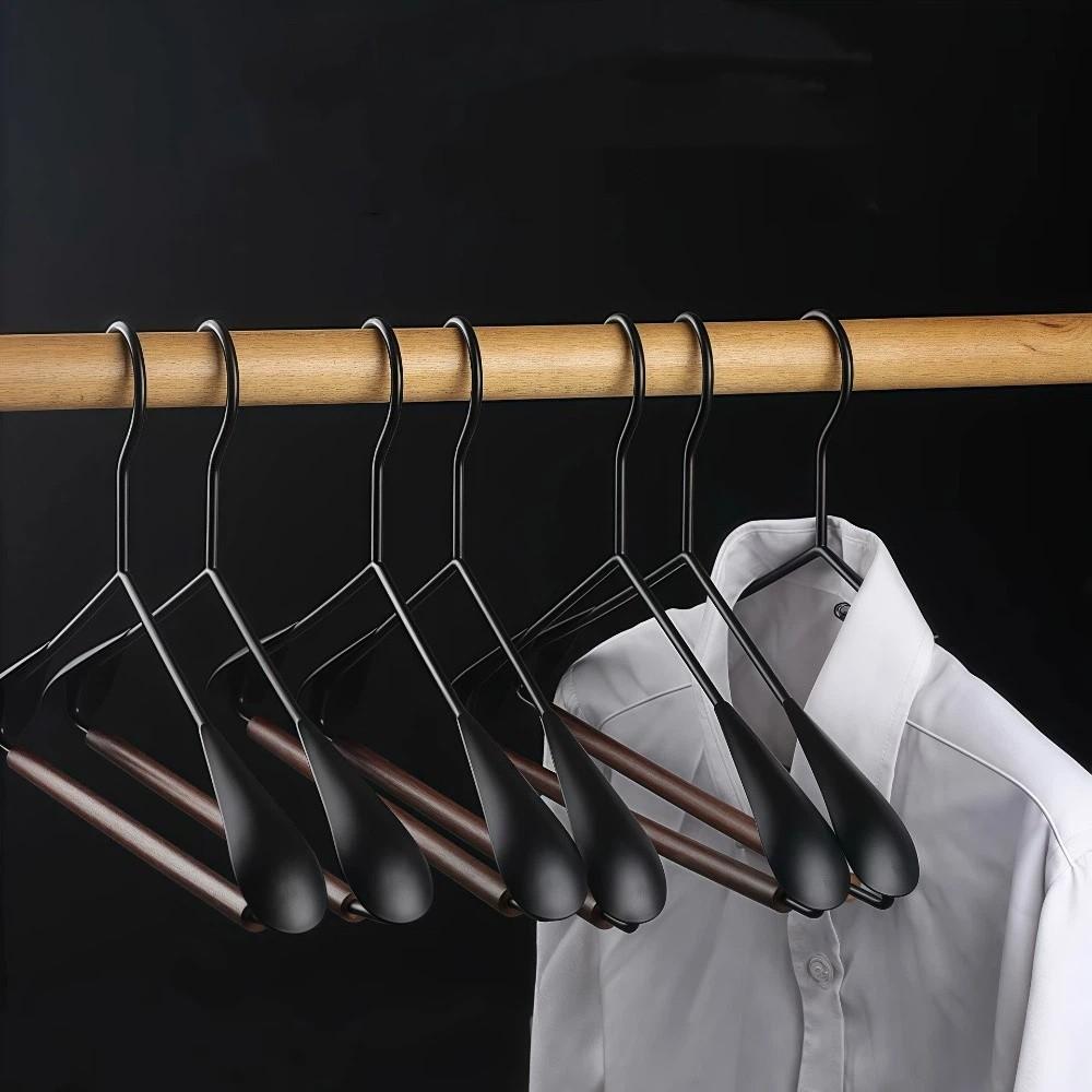 3 Stück Vintage Buchenholz Kleiderbügel Verdickter Anti-Rutsch-Kleiderbügel Langlebiger Spurloser Kleiderbügel Hotelgebrauch