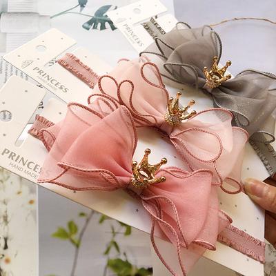 Baby Mädchen Bögen Krone Stirnbänder Spitze Elastische Prinzessin Kinder Haarband Kinder Haar Zubehör