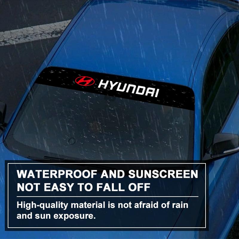 1Pcs Car Front Windshield Stickers Front and Rear Decorative Emblem For Hyundai I30 Tucson Veloster Kona I10 I35 Elantra Santa Fe Decor