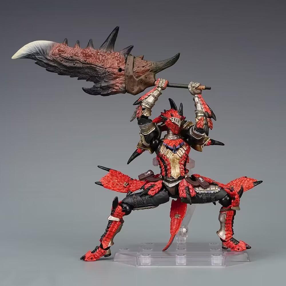 17cm Monster Hunter Jinou/rathalos Revoltech Yamaguchi Swordsman Model Dolls Figurine Anime Action Figure Decor Adult Toy Gifts