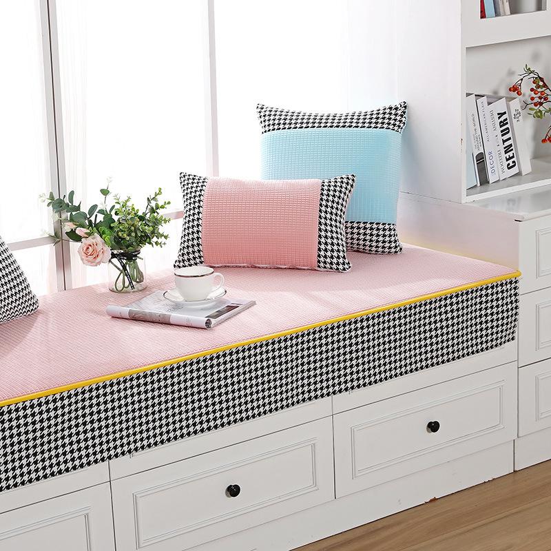 

Оконная подушка, коврик для подоконника, четыре сезона, универсальная нескользящая легкая роскошная подушка для спальни, балкона 60*150cm розовый