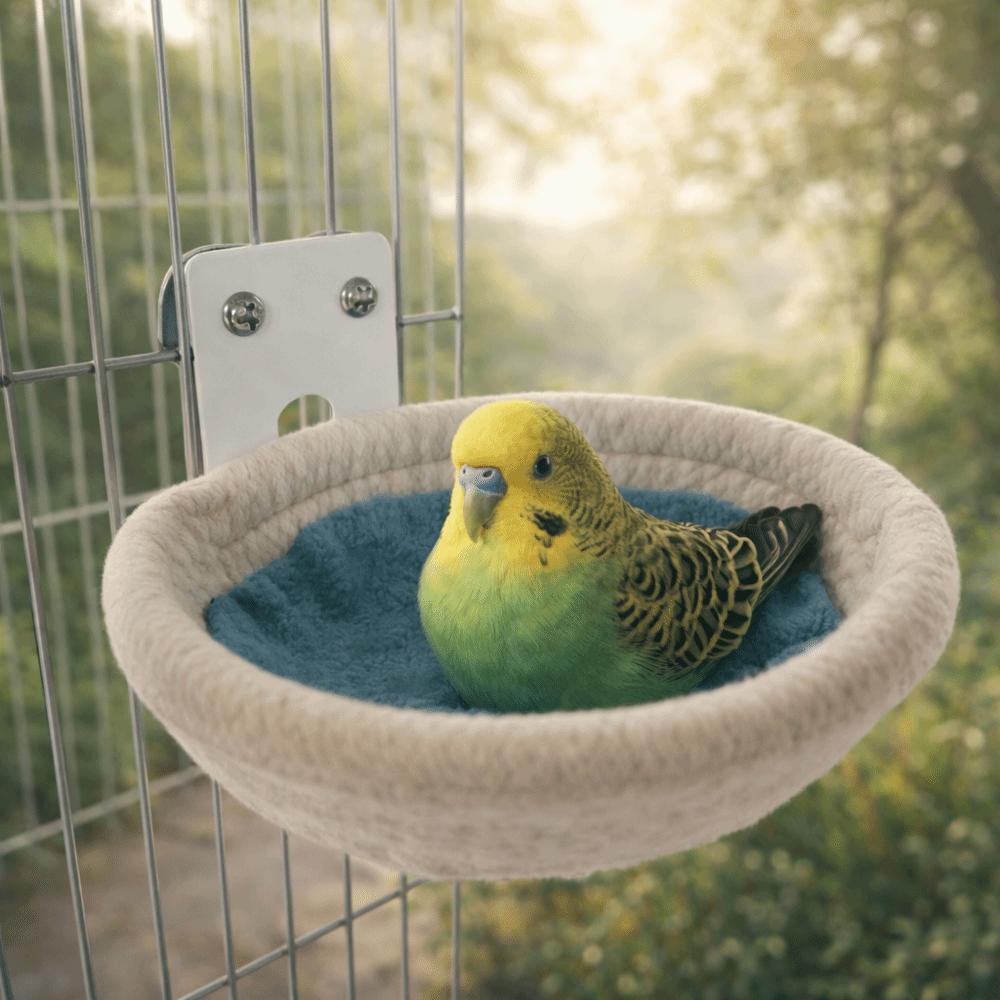 Wall Mounted Bird Cage Nest Bite Resistant Handmade Parrot Sleeping Bed Cotton Rope Weave Parrot Cage Stand Nesting