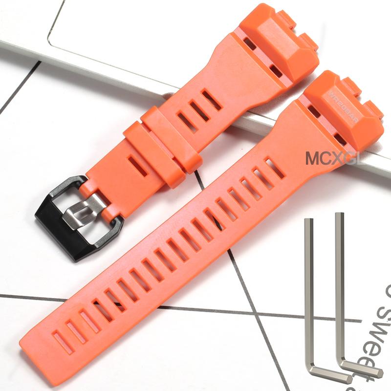 GBD100 Ersatzarmband Geeignet für Casio GBD-100 GBD-100-1/1A7/100SM-4/2A Herren Sport Wasserdichtes Armband Gummi-Uhrenarmband