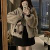 Retro Fur Collar Hooded Tooling Short Jacket Women's Autumn and Winter New Thickened Plush Warm Cotton-padded Clothes