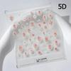 Camellia Flower Blooming Petal Floral Blue Leaves Chinese Characters Poetry Golden 5D Nail Art Sticker Adhesive Manicure Decal