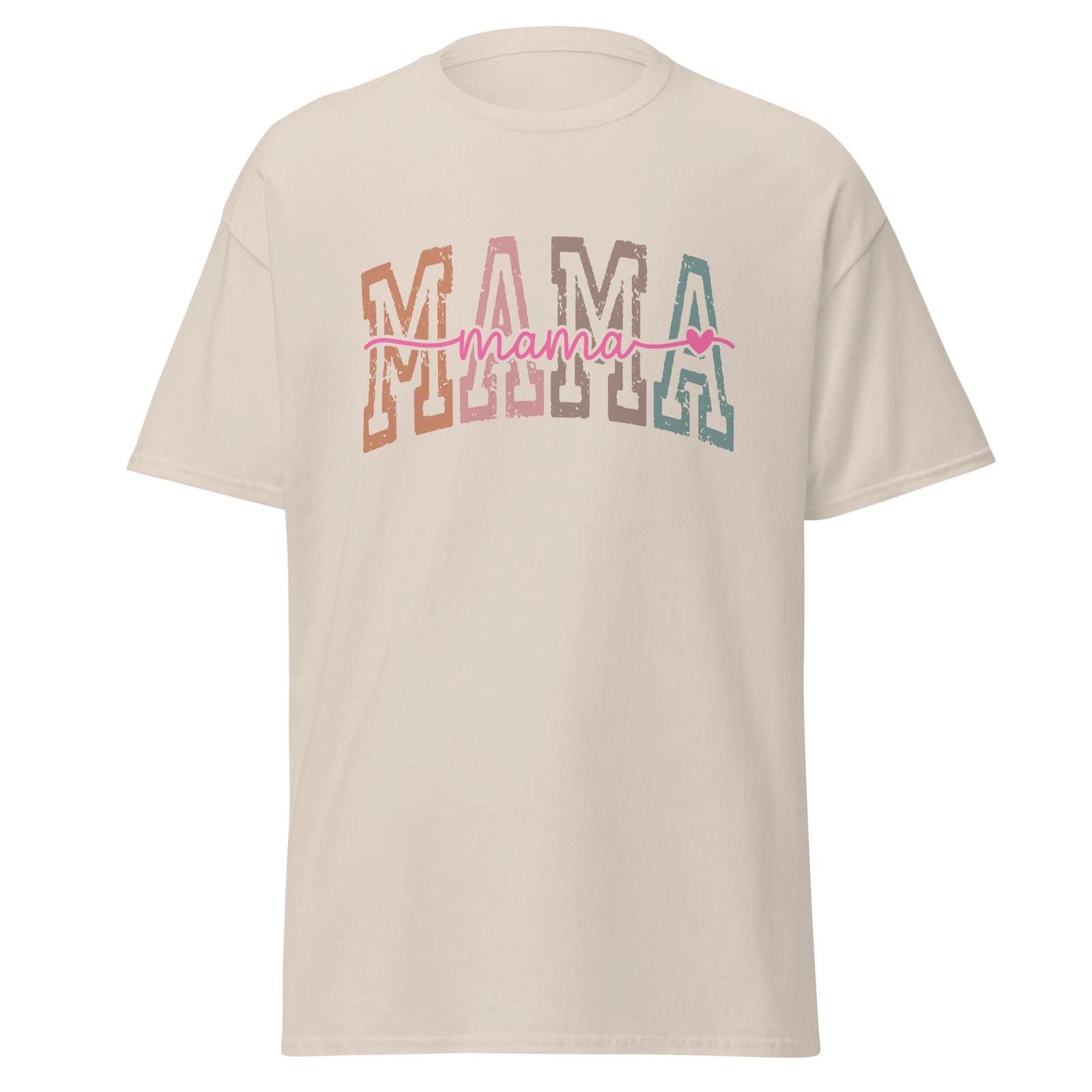 Mama T-Shirt Retro Boho Pattern, Mother s Day Gift, Aesthetic Mama T-T-Shirt 4XL