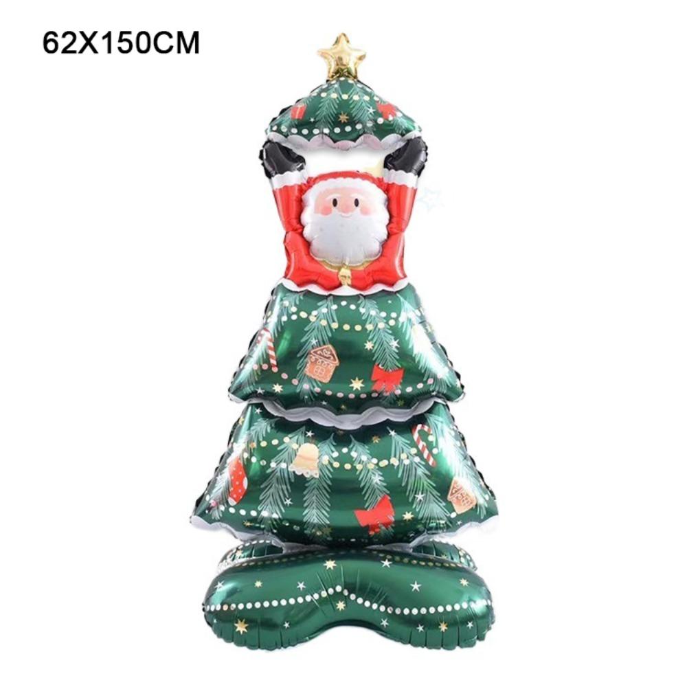 Aluminiumfolie Julfolieballong Festrekvisita DIY Stor Uppblåsbar Ballong Leksak för Barn Storlek Stor Julgransballong