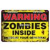 Zombie Dog Metal Sign Vintage Warning Plaque Wall Decor Man Cave Gift