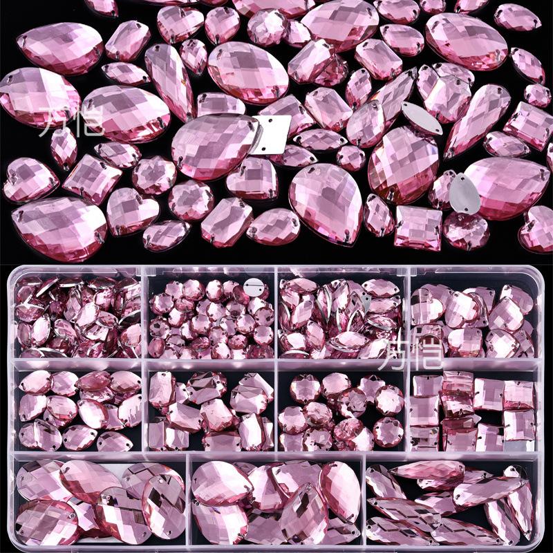 Mixed Shape Imitation Table Double Hole Mesh Hand Seam Drill Acrylic Drill, Special-Shaped Drill Diy Accessorie Flat Bottom Drill Beauty Sticker Drill