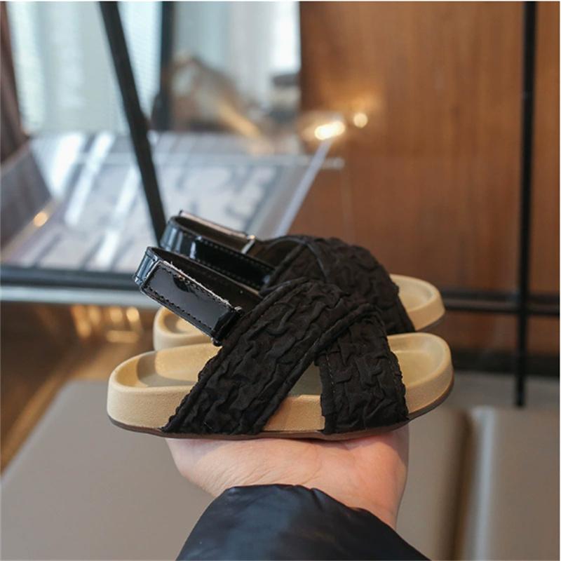 

New Summer Kids Sandals For Girls Leather Cross Strap Children Sandals Soft Sole Fashion Toddler Baby Shoes EU 21-30 24