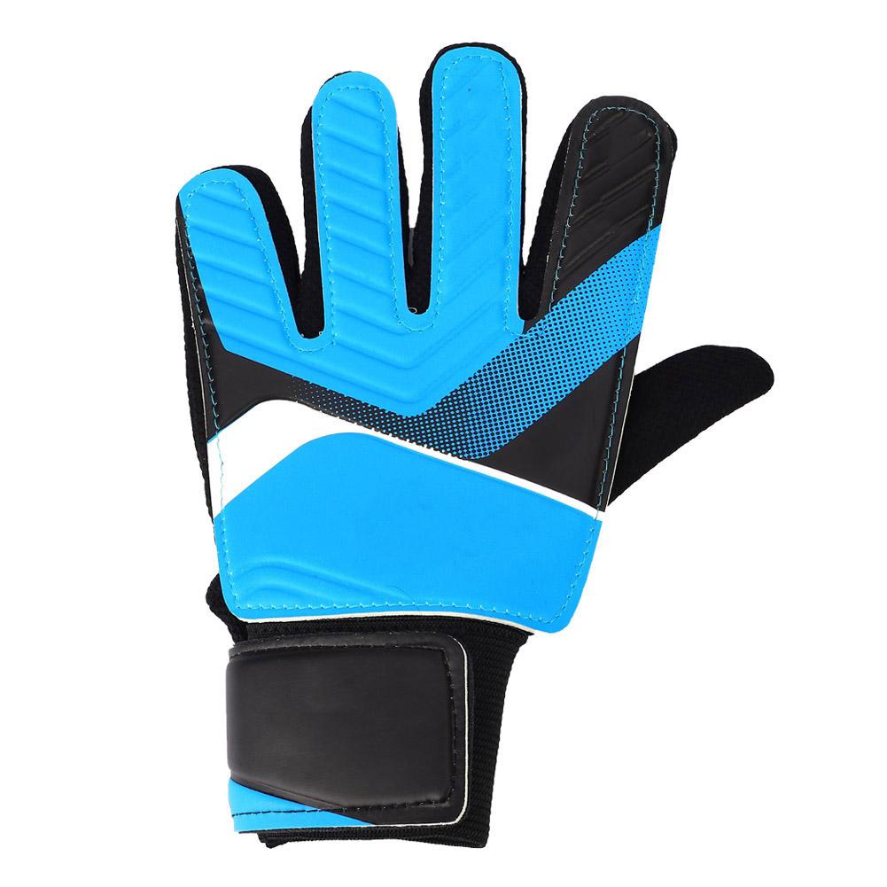 Kids Children Goalkeeper Glove NOn Slip Latex Soccer Finger Gloves(Blue S)