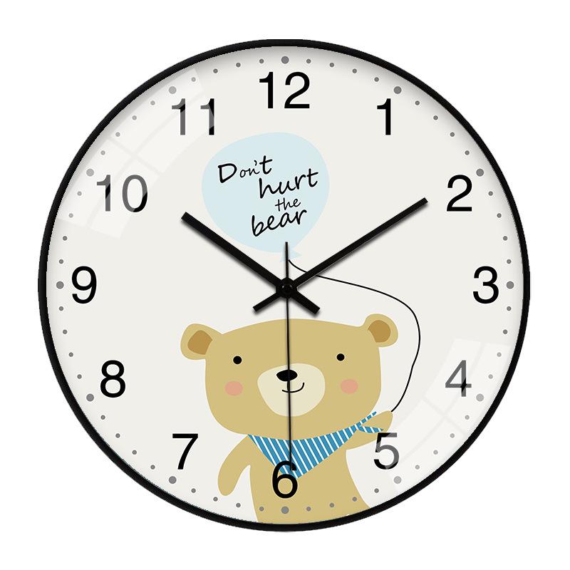 14-Inch Ultra-Quiet Creative Cartoon Wall Clock - Modern Design for Living Room