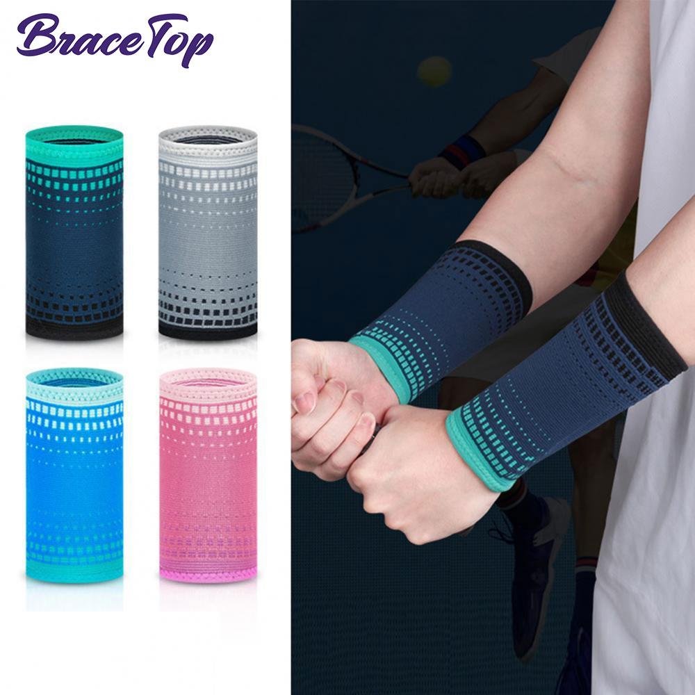 1 Pair Sports Wristband Sweat Absorbent Tennis Volleyball Gym Wrist Support Brace Towel Wrap for Men Women