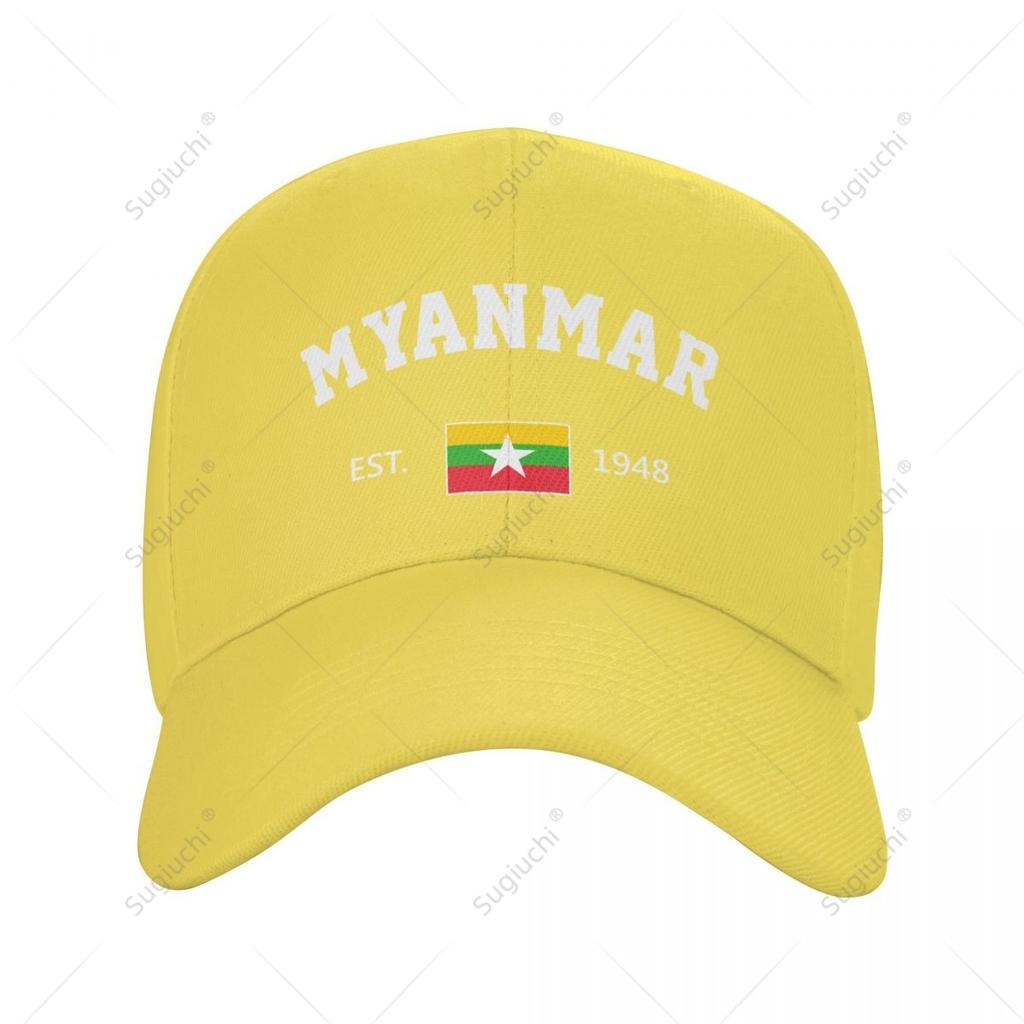 Unisex Baseball Cap Myanmar EST Independence Day Wild Sun Shade Peaked Adjustable Outdoor Caps for Unisex Women