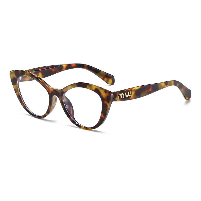 14532 Trendy Cat Eye Classic Glasses Frame 2024 New Fashion Anti-Blue Flat Glasses Unisex