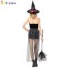 Halloween witch adult female red velvet stitching dress miniskirt vampire dress