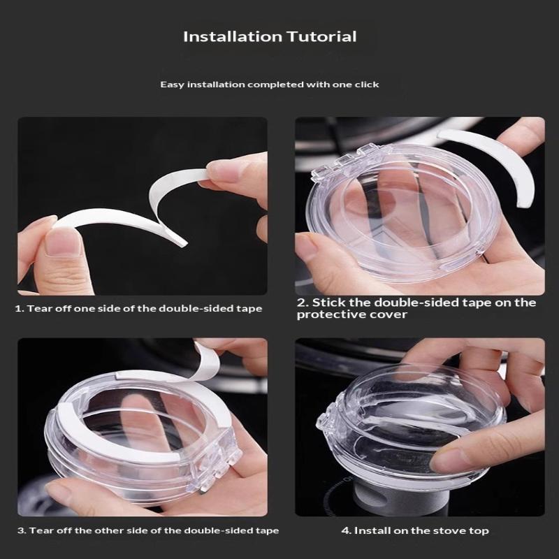2Pcs Dustproof Clear Stove Knob Protector Durable Gas Oven Stove Knob Guard for Home Kitchen Daily Use Child Safety