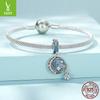 925 Sterling Silver Starry Sky Galaxy Pendant, Blue Meteor Diy Bracelet Beaded Accessories Scc2369