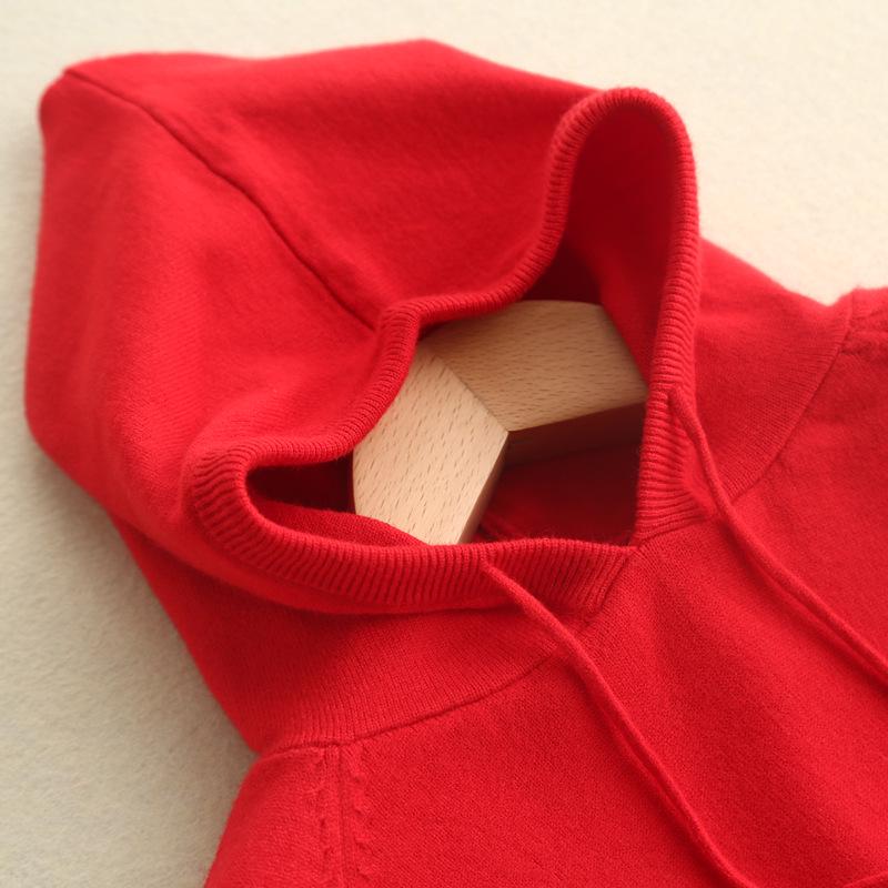 Women's Hooded Sweatshirt Slim Fashion Long Sleeve Top Solid Color Pullover