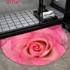 1Pcs Elegant Pink Semi Circle Welcome Doormat Non-Slip for Outdoor Patio Porch Kitchen Bathroom Entryway Floor Mat