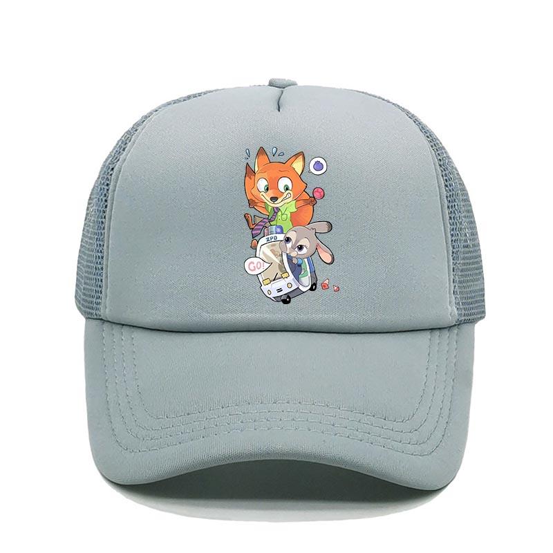 Cartoon Anime Print Baseball Cap Zootopia Judy Nick Sun Mesh Hat Men Women Adjustbale Summer Trucker Hat Outdoor Casual Golf Cap
