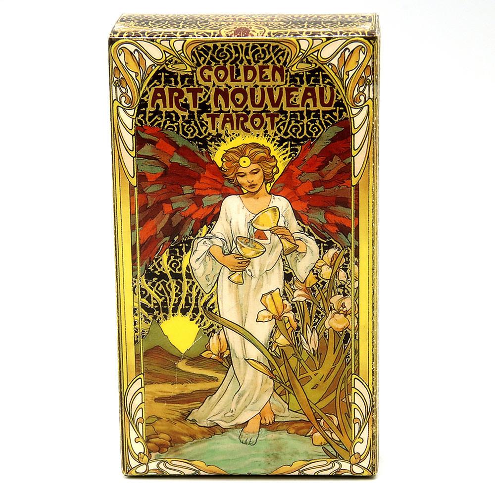 Goldenes Jugendstil Tarotkarten-Deck Mit Rätseln Für Emotionale Und Gedankliche Entwicklung