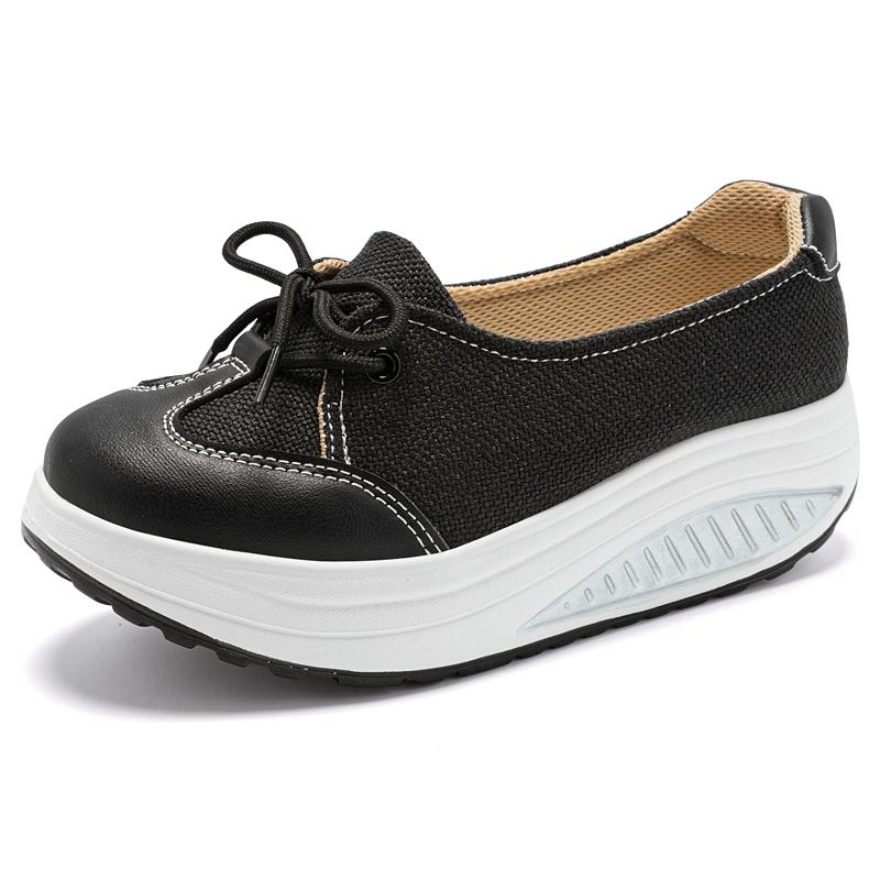 

Женские серые лоферы с увеличением высоты, черные милые кожаные кроссовки на платформе, повседневные на толстой подошве, обувь на танкетке EU:41 чёрный