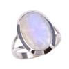 Natural Rainbow Moonstone Gemstone Handmade 925 Solid Silver Ring Size 8 T3s78