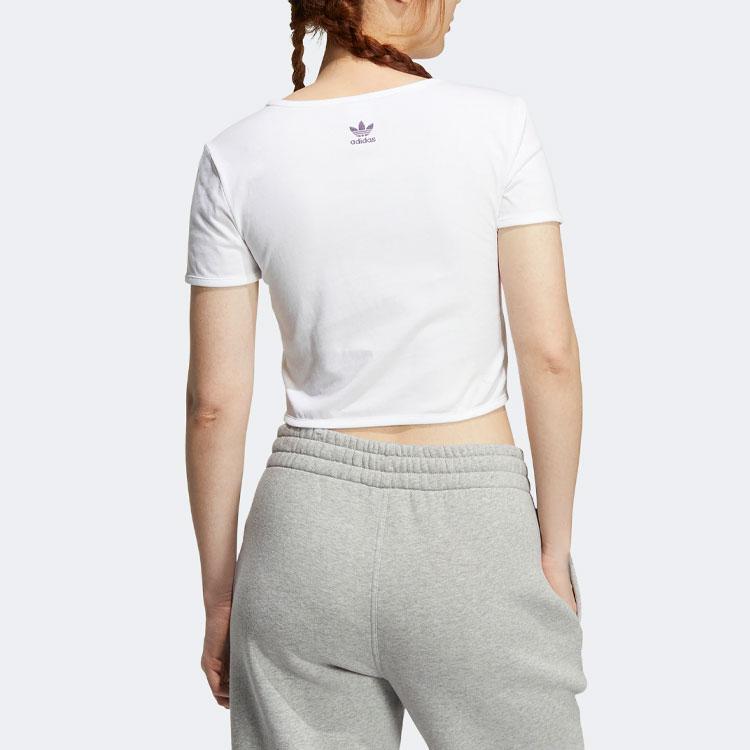 Adidas Originals MC Mc Crop Tee Logo T-Shirt Women Tops White HZ5349