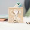Personalised Piggy Bank Elephant Deer with Name Money Box Coin Collection Boxes Wooden Coin Bank Birthday Holiday Gift for Child