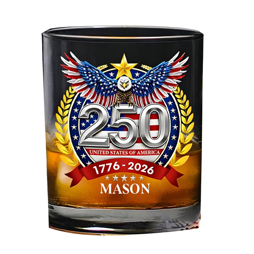 America 250 Years Anniversary Liquor Bottle Hand-blown Glassware America 250th Patriotic Eagle Cup Whiskey Glasses Rotating Cup 301-400ml