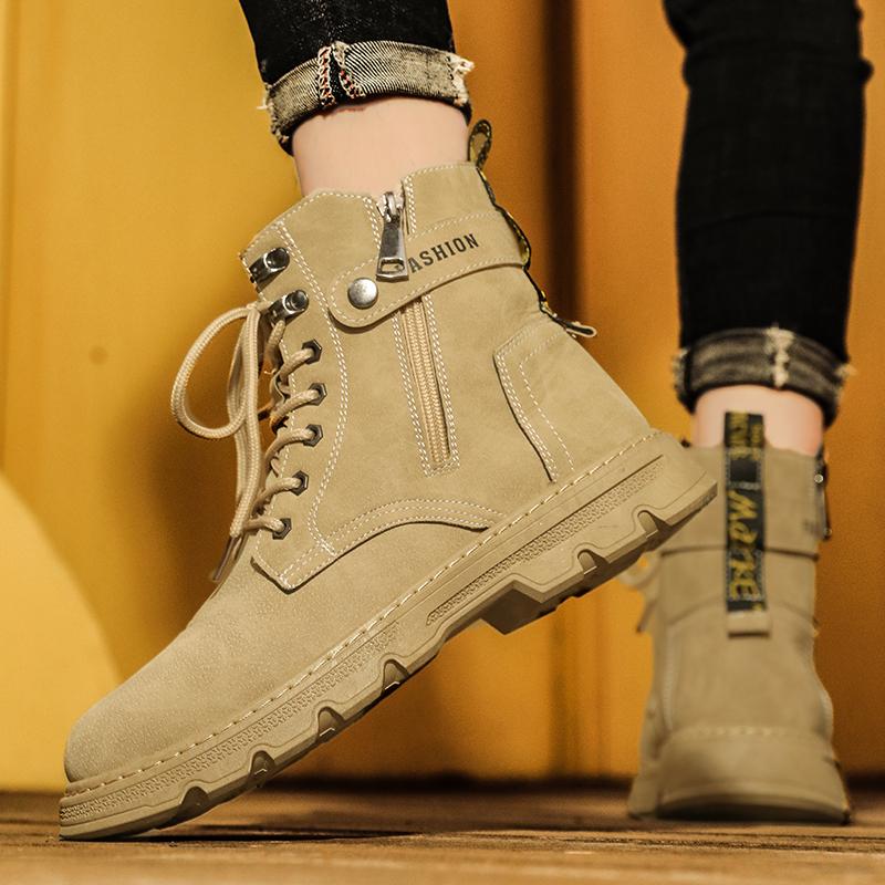 Martin boots high-top autumn and winter retro locomotive rhubarb boots British style heightened winter short boots boots