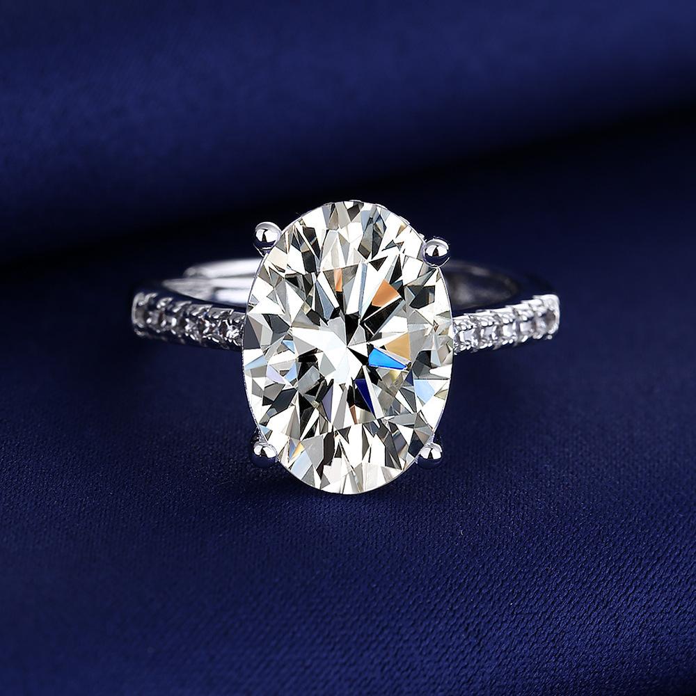 20265 Inlaid Zircon Pigeon Egg Diamond Ring Ring Live Fashion Temperament Women s Jewelry Resizable