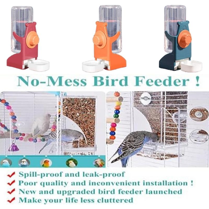 Pack of 2 Automatic Bird Feeder Water Dispenser Set for Parrots Cockatiels Pet Birds Easy Installation