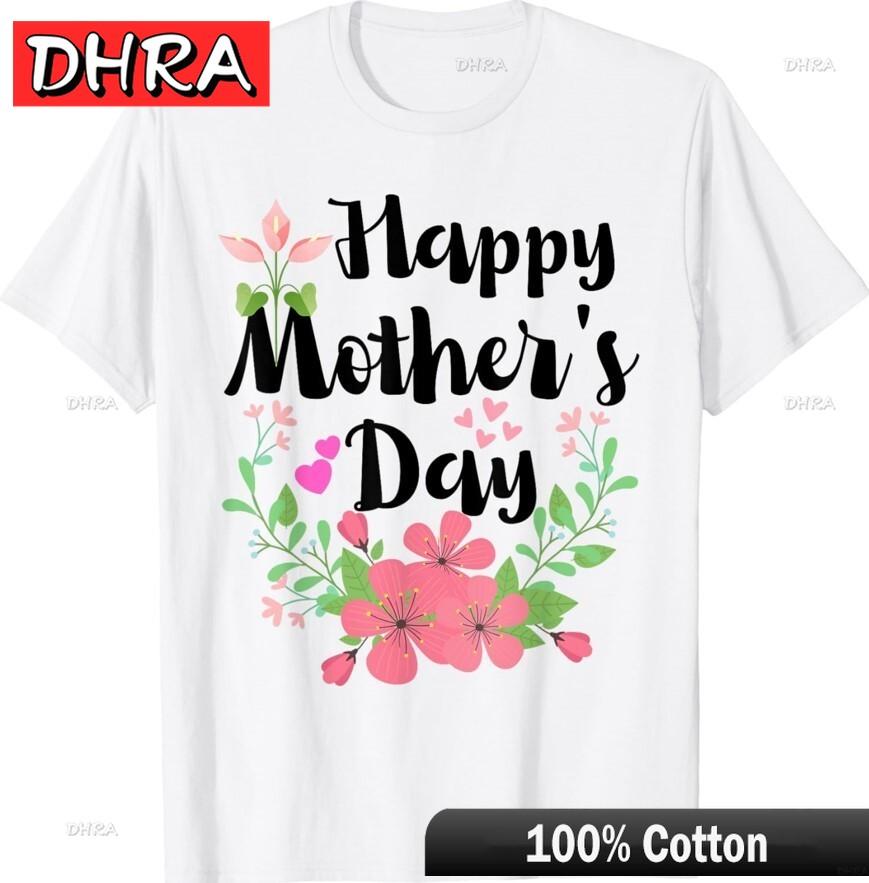 Cute Happy Mothers Day Floral Mom Grandma Love Unisex TShirt Tees Modern Stylish Nostalgic Clothing Tops for Women TShirt S